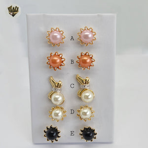 (1-1030) Gold Laminate - Stud Earrings - BGO - Fantasy World Jewelry