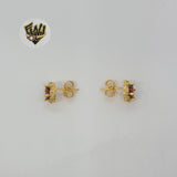 (1-1179) Gold Laminate - Zircon Stud Earrings - BGF - Fantasy World Jewelry