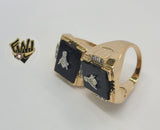 (1-3168) Gold Laminate - Mason Men Ring - BGO - Fantasy World Jewelry