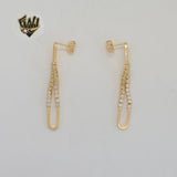 (1-1242-3) Gold Laminate - Zircon Long Earrings - BGF