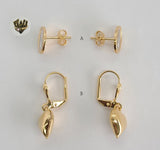 (1-1168) Gold Laminate Earrings - BGF - Fantasy World Jewelry