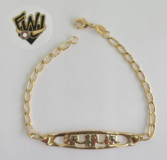 (1-0570) Gold Laminate Bracelet -4.5mm Elonged Link w/ Plate7''-BGO - Fantasy World Jewelry