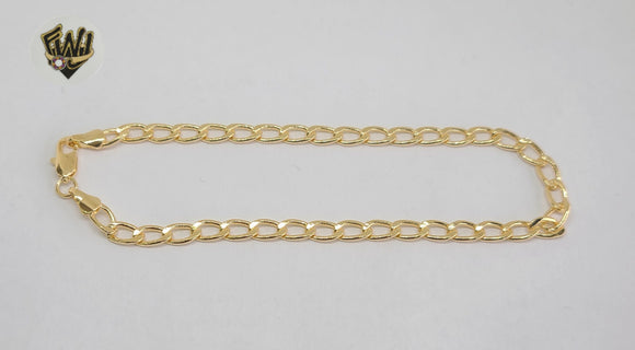 (1-0021) Gold Laminate - 5mm Open Link Anklet - 10