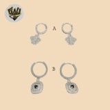 (2-4202) 925 Sterling Silver - Small Huggies with Charm.