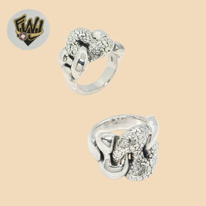 (2-5049) 925 Sterling Silver - Hollow Ring - Fantasy World Jewelry