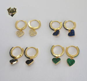 (1-2676-H) Gold Laminate - Crystal Heart Huggies - BGO - Fantasy World Jewelry