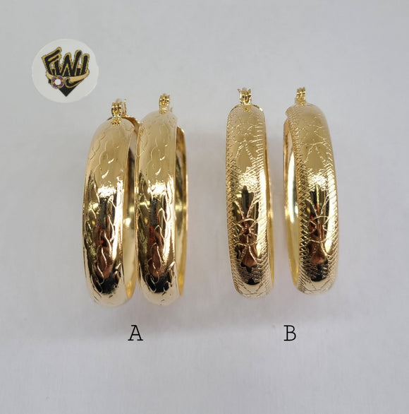 (1-2712-A) Gold Laminate Hoops - BGF - Fantasy World Jewelry