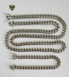 (4-7155) Stainless Steel - 8mm Curb Link Men Set - 30''. - Fantasy World Jewelry