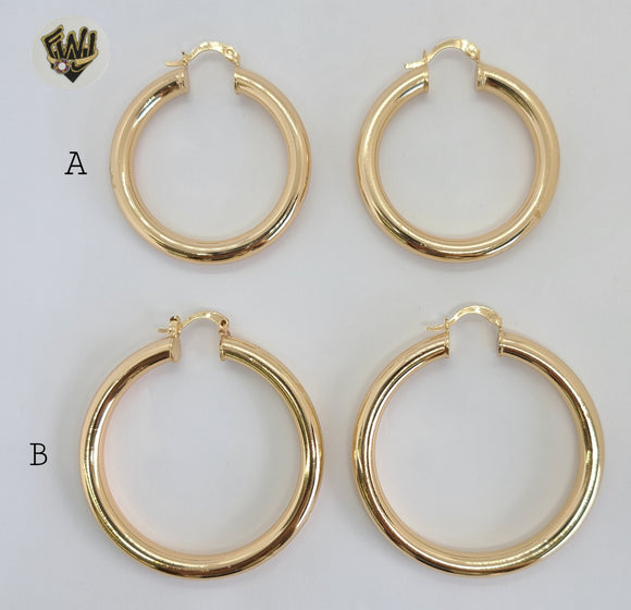 (1-2866) Gold Laminate - Plain Hoops - BGO - Fantasy World Jewelry