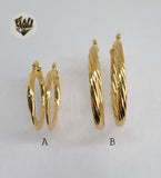 (1-2707 A) Gold Laminate Hoops - BGO - Fantasy World Jewelry
