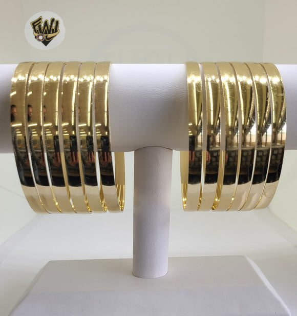 (1-4047) Gold Laminate - 6mm Classic Bangles - Dozen - BGO - Fantasy World Jewelry