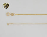 (1-1501) Laminado de oro - Cadena de eslabones de caja de 1 mm - BGF