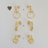 (1-1146) Gold Laminate - Long Earrings - BGF - Fantasy World Jewelry