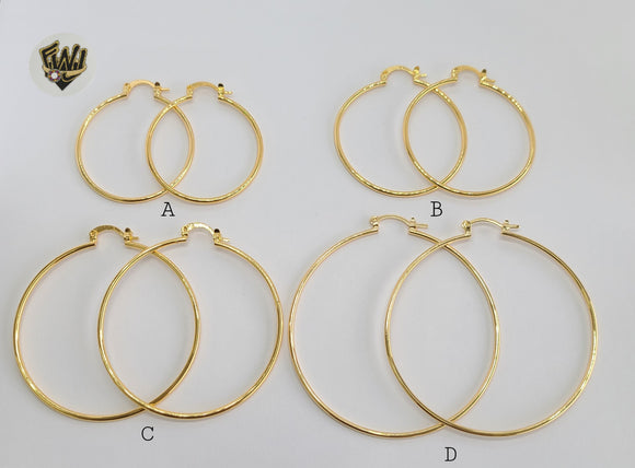 (1-2804) Gold Laminate - Plain Hoops - BGO - Fantasy World Jewelry