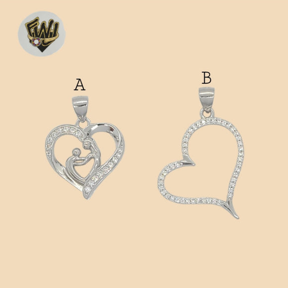 (2-1292) 925 Sterling Silver - Heart Pendants.