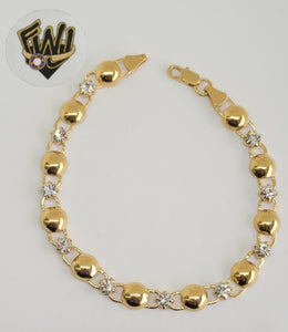 (1-0863) Gold Laminate - 7mm Alternative Bracelet - 7.5" - BGO - Fantasy World Jewelry