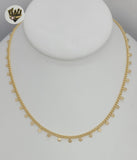 (1-6520) Gold Laminate - 2.5mm Curb Link Charms Necklace - BGF - Fantasy World Jewelry