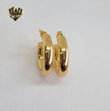 (1-2611-F) Gold Laminate - Plain Half Hoops Earrings - BGO - Fantasy World Jewelry