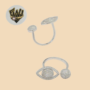 (2-5112) 925 Sterling Silver - Zircon Evil Eye Ring - Fantasy World Jewelry