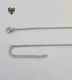 (MNECK-01) Stainless Steel - 2mm Rolo Link Letter Necklace - 20". - Fantasy World Jewelry