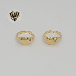 (1-3122) Gold Laminate - Zircon Heart Toe/Child Ring - BGF - Fantasy World Jewelry