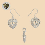 (2-6309) 925 Sterling Silver - Heart Zircon Set. - Fantasy World Jewelry
