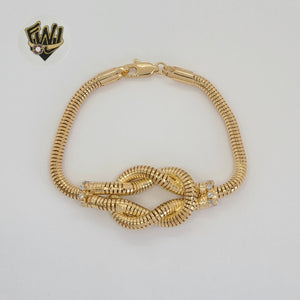 (1-0731) Gold Laminate - 4mm Snake Link Knot Bracelet - 7.5" - BGF