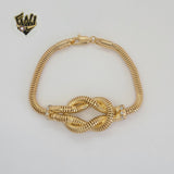 (1-0731) Gold Laminate - 4mm Snake Link Knot Bracelet - 7.5" - BGF