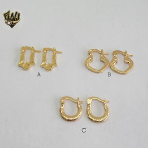 (1-2525) Gold Laminate Hoops with Design - BGO - Fantasy World Jewelry