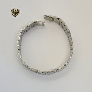 (4-4011) Stainless Steel - 12mm Bracelet for Men - 7.5" - Fantasy World Jewelry