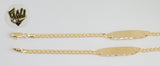 (1-60064) Gold Laminate -3.5mm Curb Link Men Bracelet w// Plate - 8" - BGF - Fantasy World Jewelry