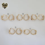 (1-2663-3) Gold Laminate - Zircon Flower Hoops - BGO