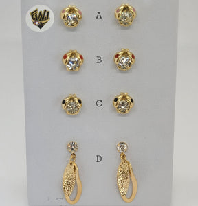 (1-1147) Gold Laminate - Studs Earrings - BGF - Fantasy World Jewelry