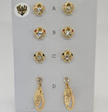(1-1147) Gold Laminate - Studs Earrings - BGF - Fantasy World Jewelry