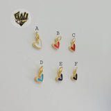 (1-2066) Gold Laminate - Multicolor Heart Pendants - BGO