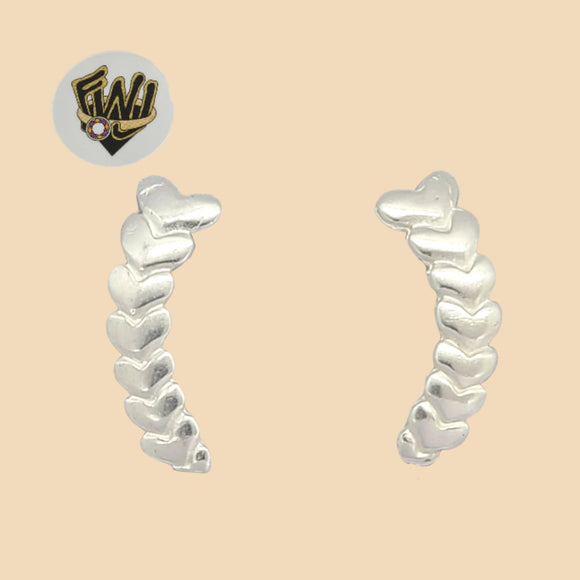 (2-3236) 925 Sterling Silver - Heart Long Earrings. - Fantasy World Jewelry