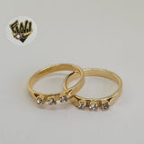 (1-3027) Gold Laminate - CZ Band Ring -BGO - Fantasy World Jewelry