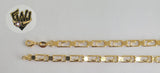 (1-0574) Gold Laminate Bracelet- 5mm Square Style Bracelet w/Dolphins -7''-BGO - Fantasy World Jewelry