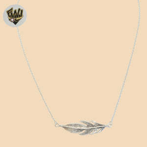 (2-66001) 925 Sterling Silver - 1mm Leaf Necklace - 17" - Fantasy World Jewelry