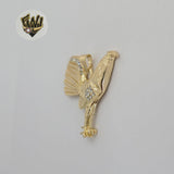 (1-2273-2) Gold Laminate - Rooster Pendants - BGO
