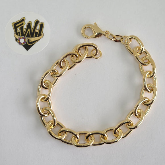 (1-0501) Gold Laminate Bracelet -8.5mm Rolo Link Bracelet- 7