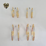 (1-2762) Gold Laminate - Three Tones Hoops - BGO