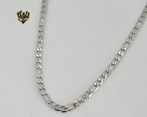 (4-3125) Stainless Steel - 3mm Figaro Link Chain. - Fantasy World Jewelry