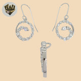 (2-6318) 925 Sterling Silver - Zircon Circle Set. - Fantasy World Jewelry