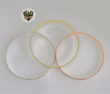 (1-4087) Gold Laminate - 4.5mm Three Tone Bangles - Trio - BGO - Fantasy World Jewelry