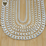 (sv-cl-02) 925 Sterling Silver - Curb Link Chains. - Fantasy World Jewelry