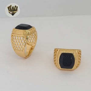 (1-3169-1) Gold Laminate - Onyx Men Ring - BGO