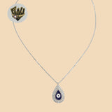 (2-66071) Plata de ley 925 - Collar Rolo Link Evil Eye de 1 mm.