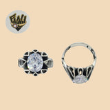 (2-5284) 925 Sterling Silver - Zircon Stone Men Ring - Fantasy World Jewelry