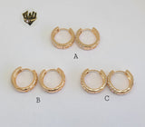 (1-2654-E) Gold Laminate Hoops - BGO - Fantasy World Jewelry